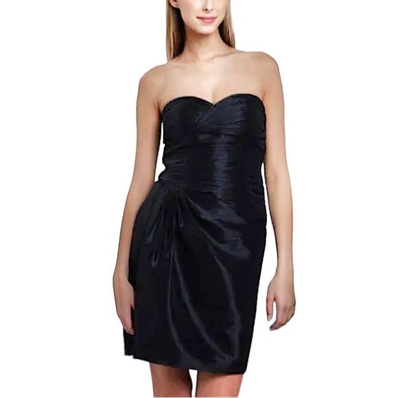 Calvin Klein Strapless Pleated Ruched Mini Cocktail Dress - Picture 2 of 11
